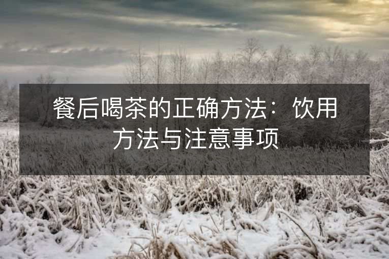 餐后喝茶的正确方法:饮用方法与注意事项 餐后喝茶的正确方法:饮用方法与注意事项